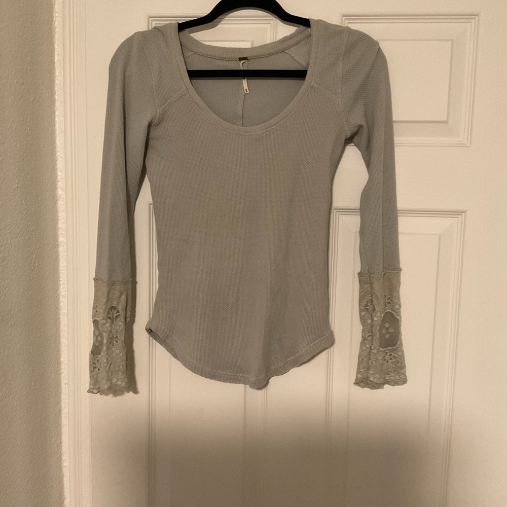 Free People Lace Cuff Long Sleeve Thermal